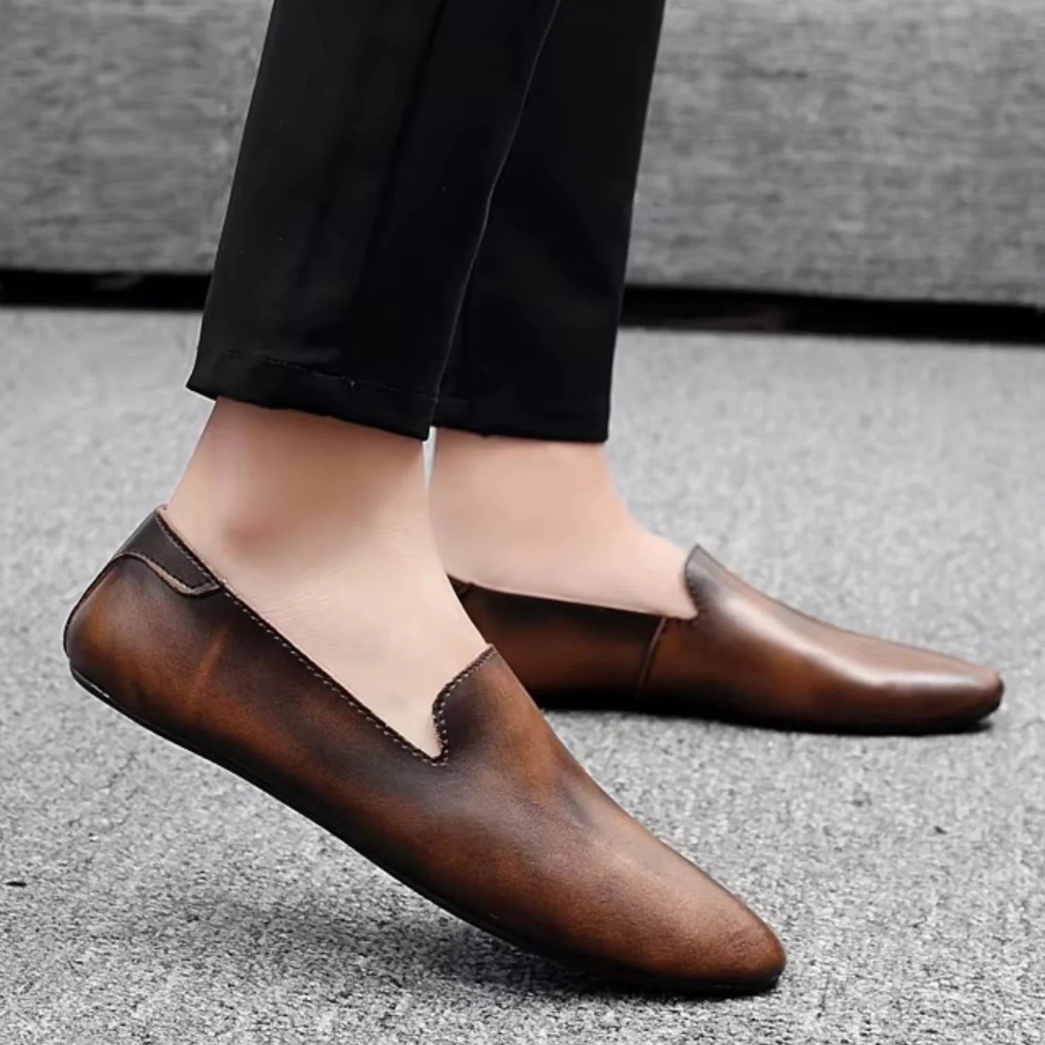 Mocassins Homme Cuir Slip-On Casual