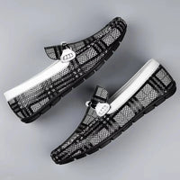 Mocassins Carreaux Cuir Respirant Été