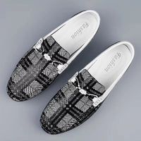 Mocassins Carreaux Cuir Respirant Été