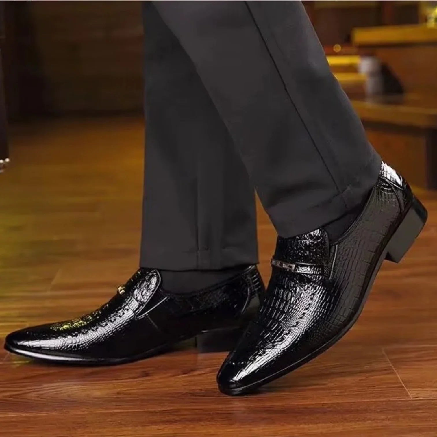 Mocassins Homme Cuir Croco