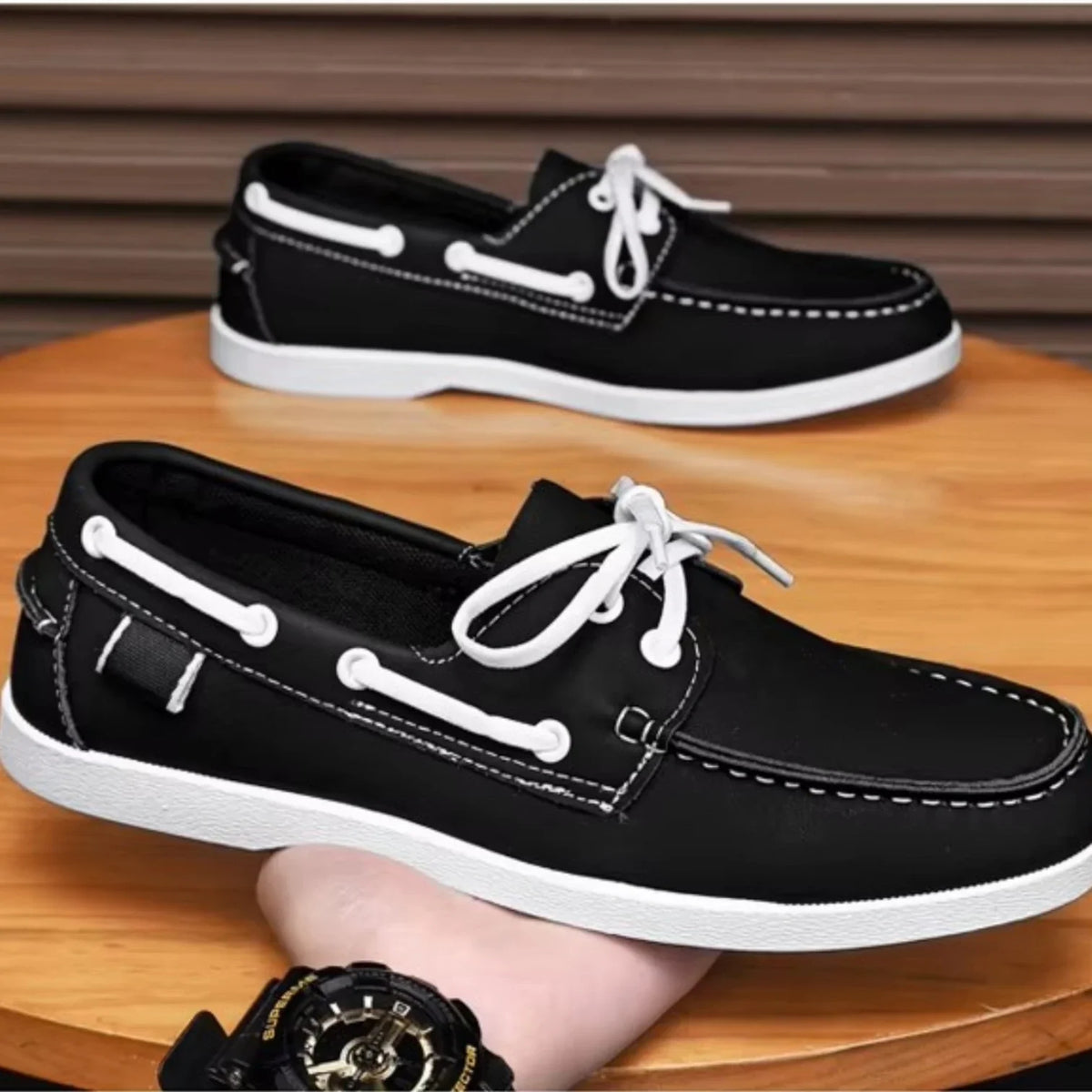 Mocassins Homme Bateau Cuir PU