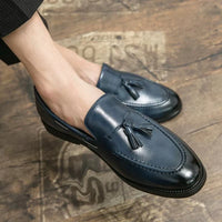 Mocassins Homme Bleu Style Américain