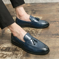 Mocassins Homme Bleu Style Américain