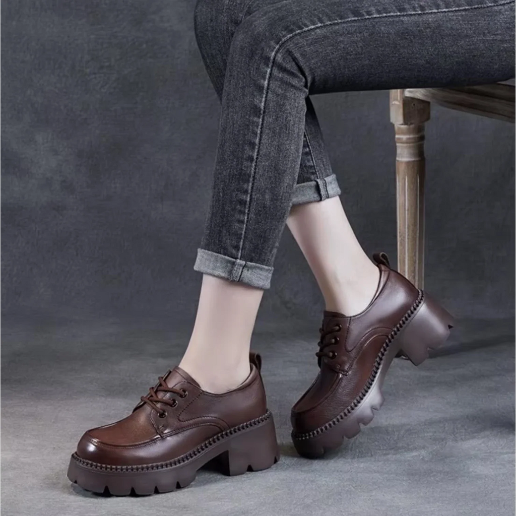 Mocassins Femme Talon Épais