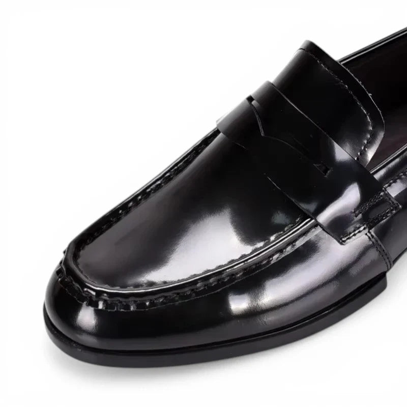 Mocassins Homme Cuir Verni Italien