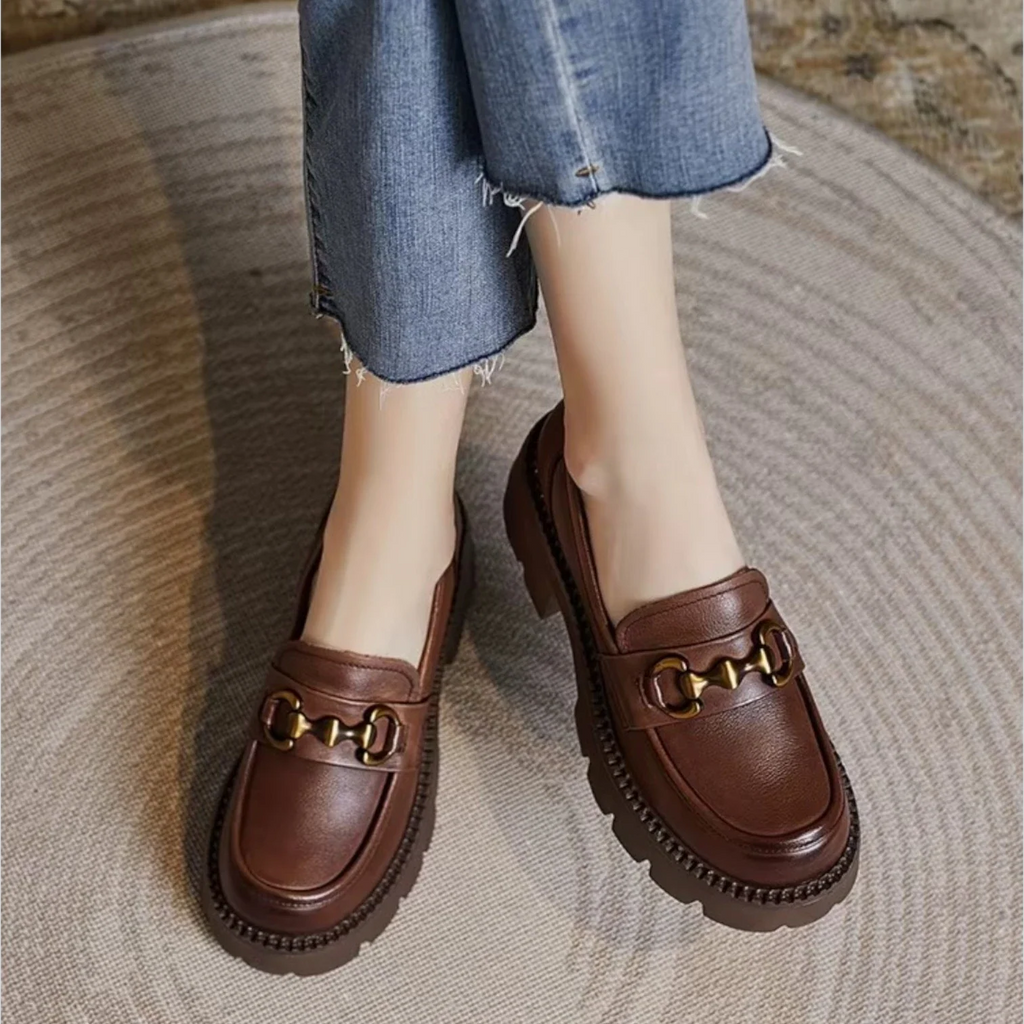 Mocassins Femme Cuir Talon Haut