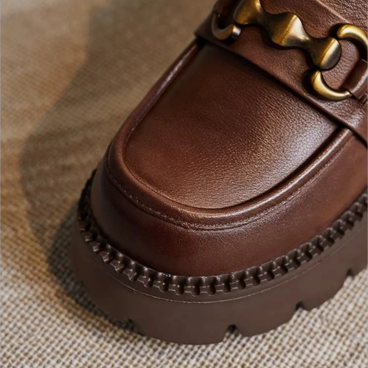 Mocassins Femme Cuir Talon Haut