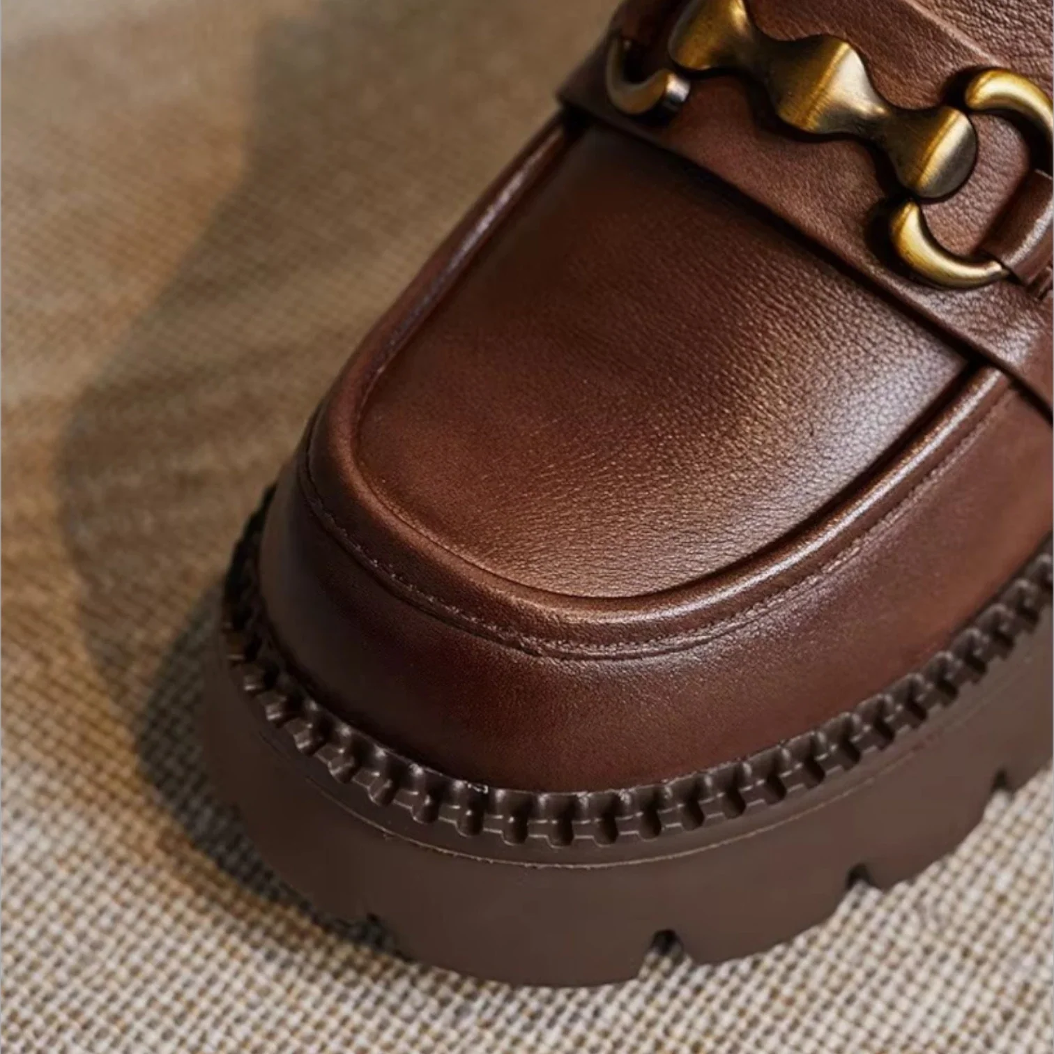 Mocassins Femme Cuir Talon Haut