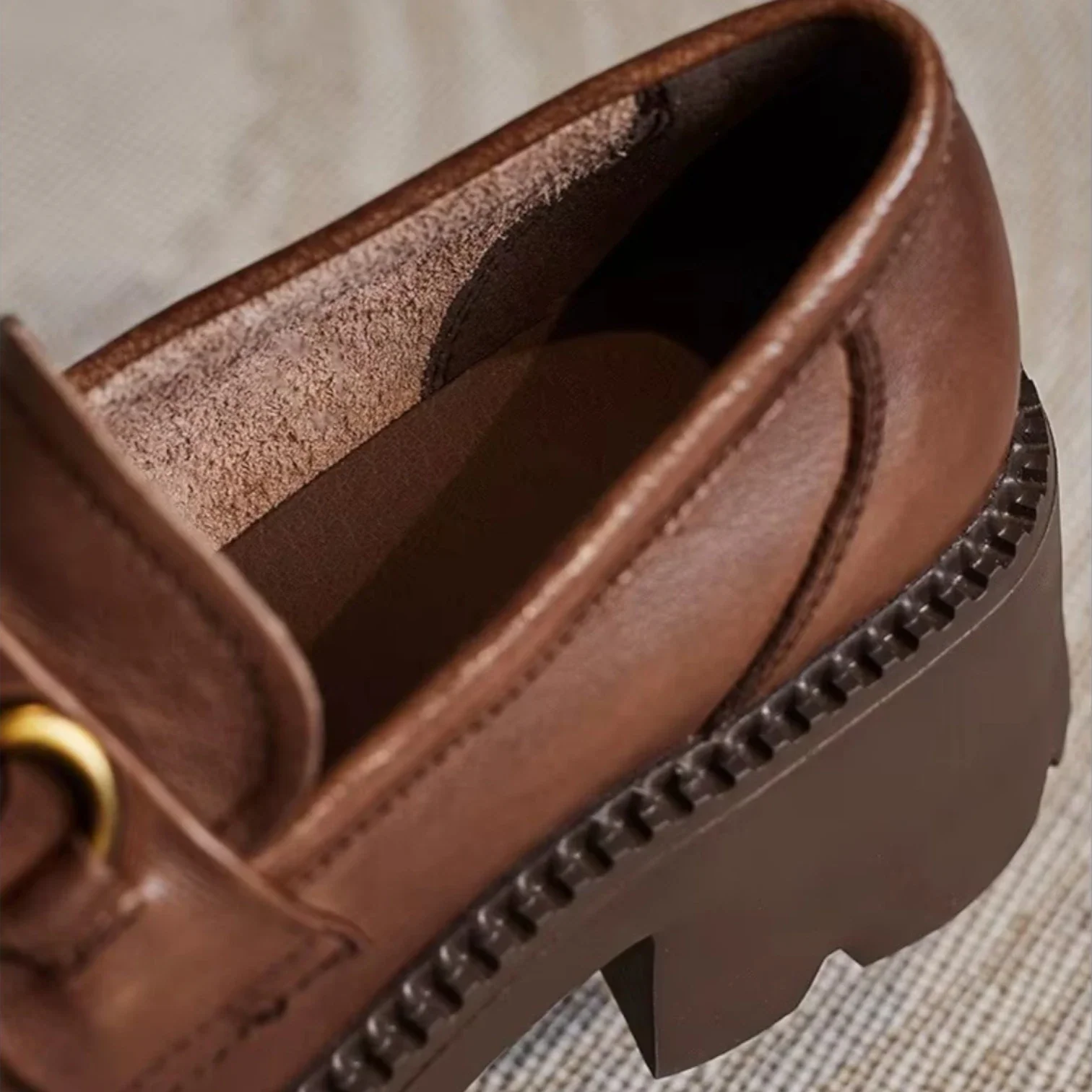 Mocassins Femme Cuir Talon Haut