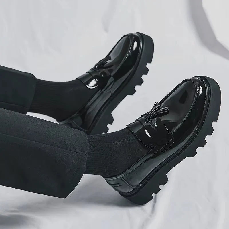 Mocassins Homme Cuir Verni Respirant