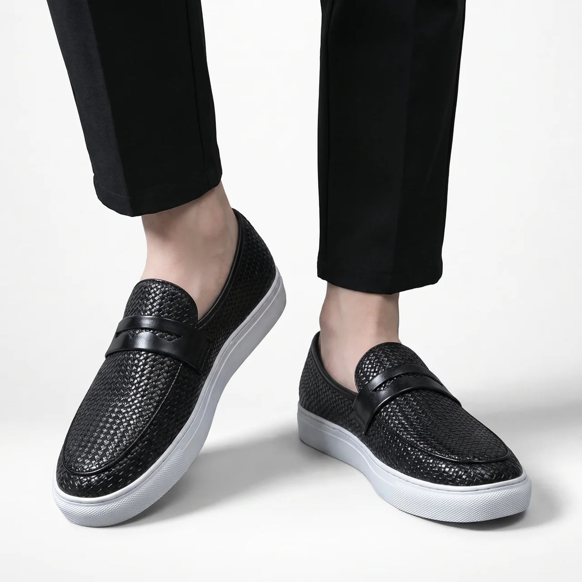 Mocassins Homme Cuir Tressé