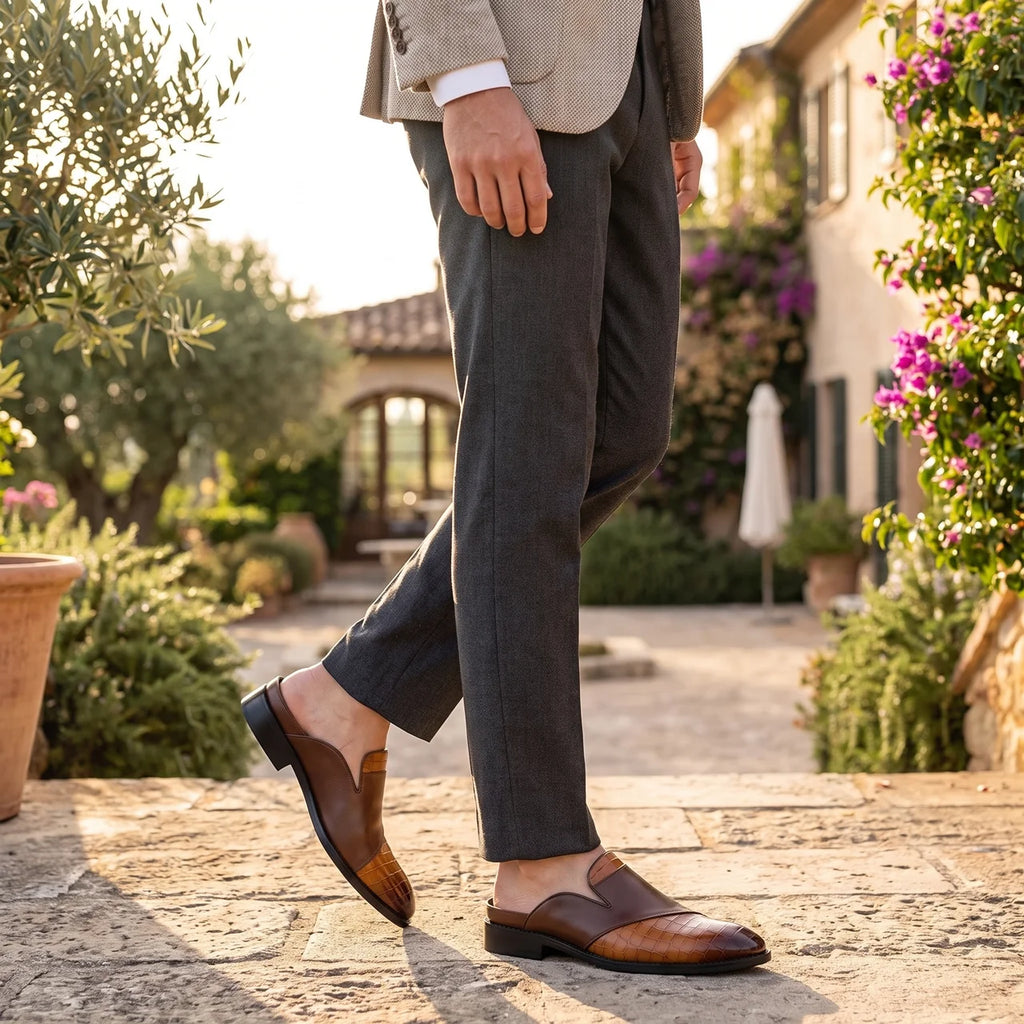Mules Homme Été Cuir