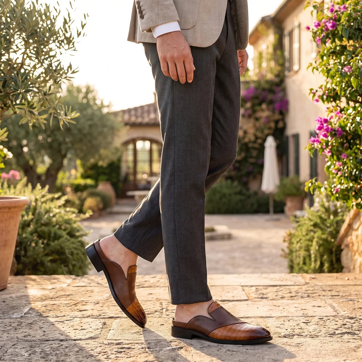 Mules Homme Été Cuir