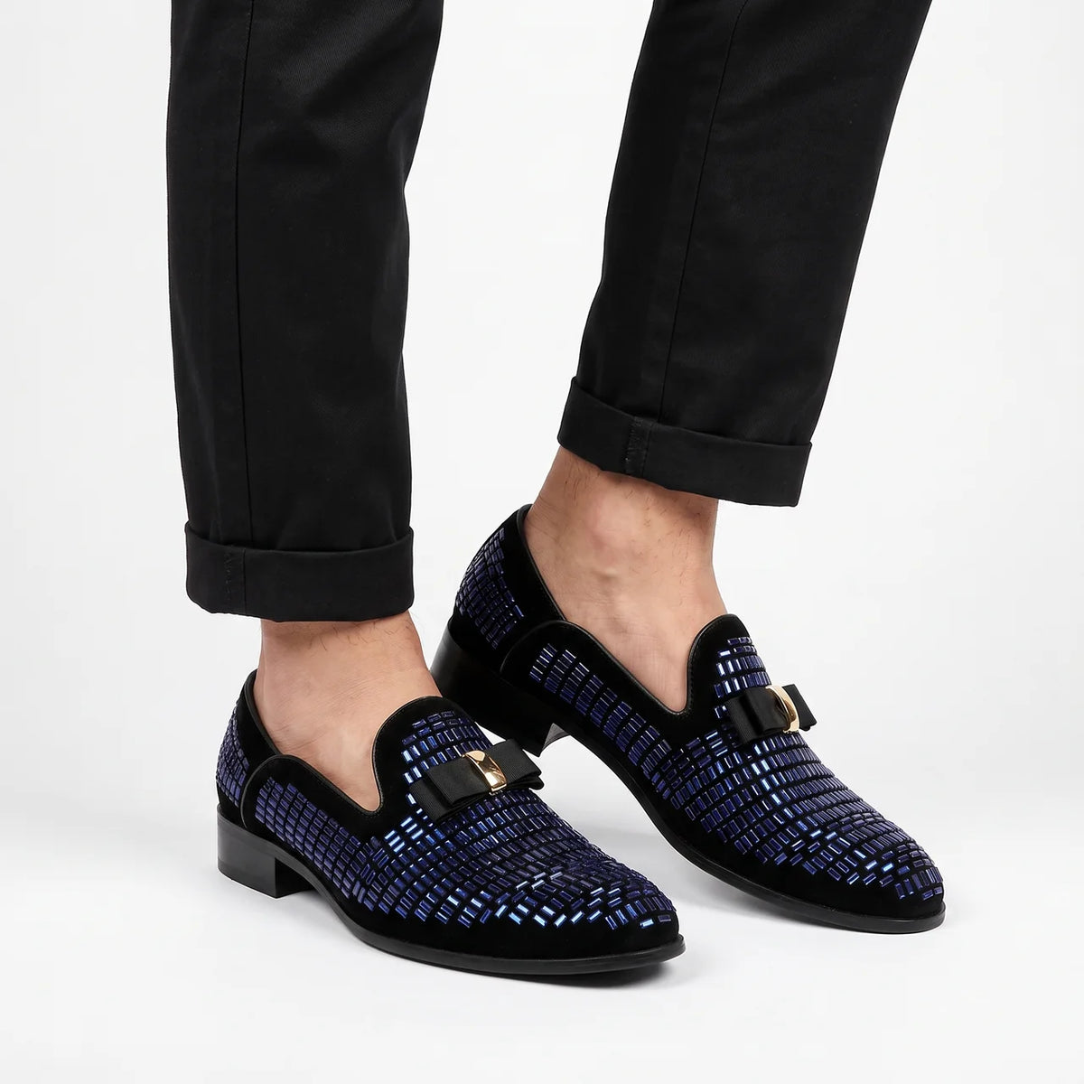 Mocassins Homme Strass Soirée Élégante