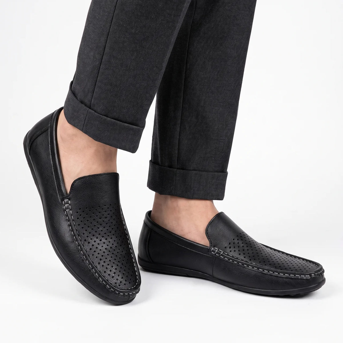Mocassins Homme Cuir Aéré Été