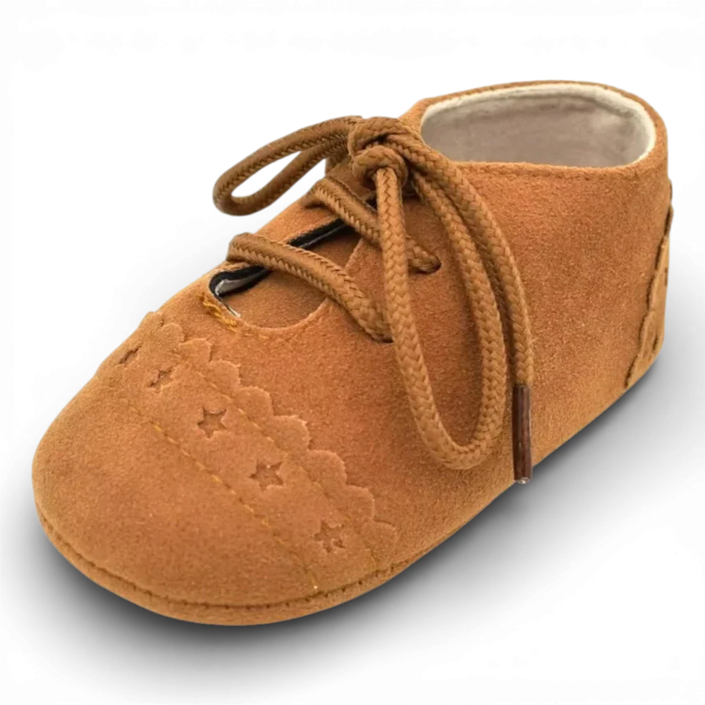 Mocassins Bébé Daim Lacets Franges