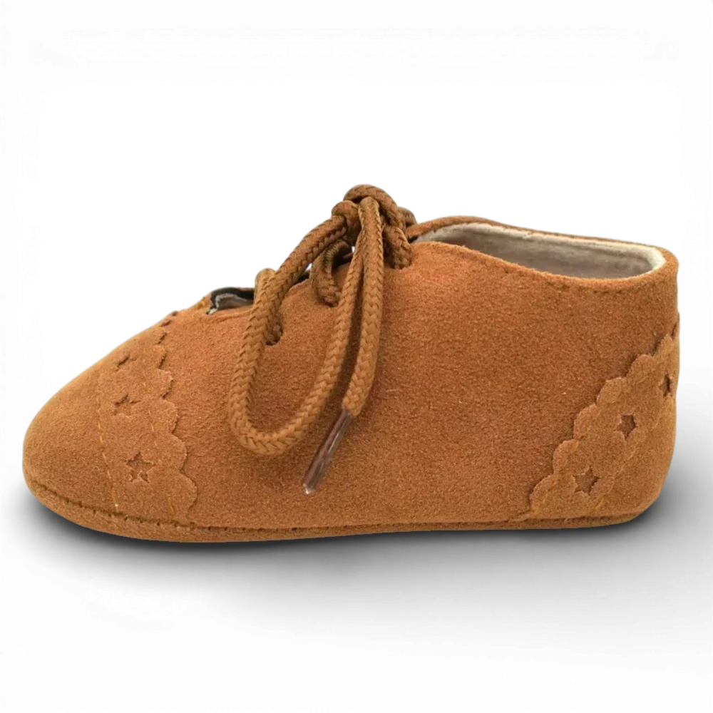 Mocassins Bébé Daim Lacets Franges