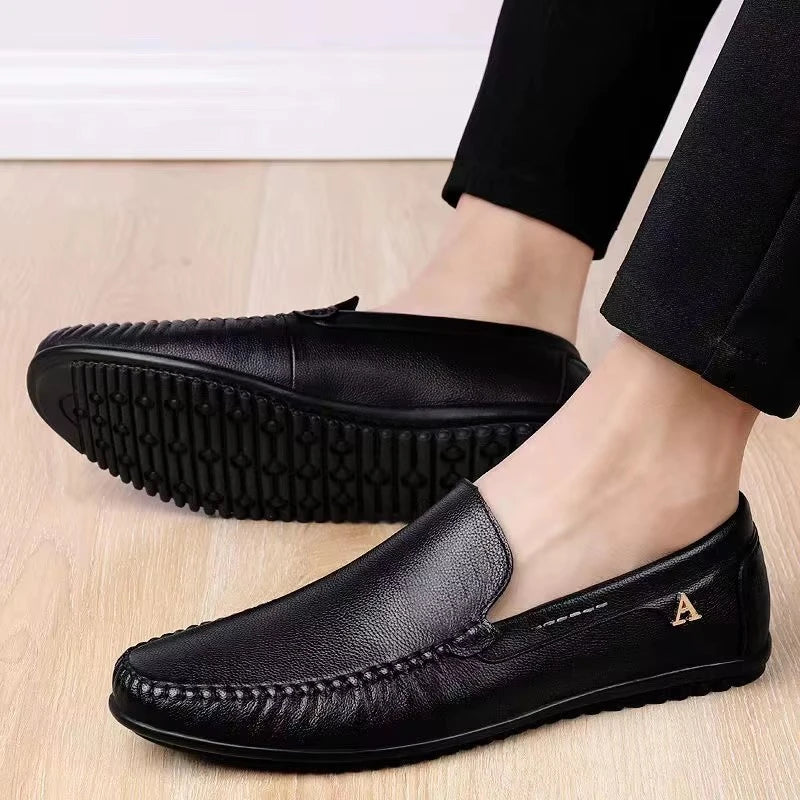 Mocassins Homme Cuir Business Noir