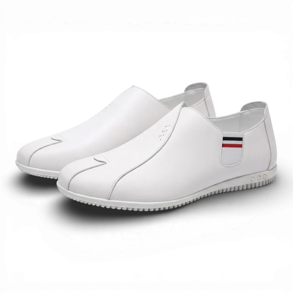 Mocassins Homme Cuir Blanc