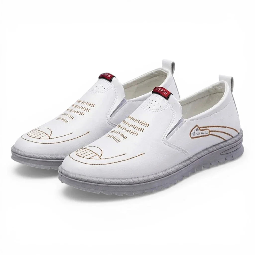 Mocassins Homme Cuir Couture Contrastée