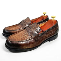 Mocassins Homme Cuir Serpent Luxe